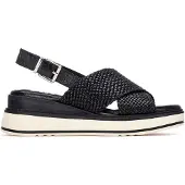 Xti für Damen. 14525202-NEGRO Sandalen 145252 schwarz (36), Stoff, 3 bis 5 cm, Schnalle, Lässig, Sportlich