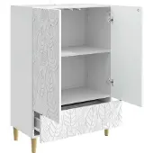 vidaXL Sideboard Hochglanz Weiß 66 x 34,5 x 95 cm Holzwerkstoff