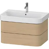 Duravit Happy D.2 Plus Waschtischunterbau wandhängend, 775x490mm, 2 Schubkästen, HP4387071710000, Farbe: Mediterrane Eiche Echtholzfurnier