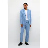 Kaffe Blusenblazer "Damen Blazer KASAKURA", Damen, Gr. 40, blau (faded denim), Obermaterial: 77% Polyester PES. 18% Viskose CV. 5% Elasthan EL., Blazer Blusenblazer