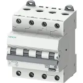 Siemens 5SU1346-7FP06 FI/LS-Schalter, 6 kA, 4P Typ A, 30 mA, C-Char, In: 6A Un: 400V 5SU13467FP06