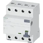 Siemens 5SV4347-0 FI-Schutzschalter, 4-polig, Typ AC, In: 80 A, 30 mA, Un AC: 400 V 5SV43470