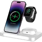 Devia Smart 3in 1 drahtloses Ladegerät 15W weiß Wireless Charger LED