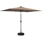 vidaXL Gartenparasol mit LED-Lichtern und Sockel 200 x 300 cm