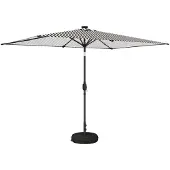 vidaXL Gartenparasol mit LED-Lichtern und Sockel 200 x 300 cm