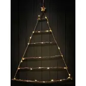 Spetebo Deko Wandbaum aus Holz mit LED Lichterkette - 90x70 cm
