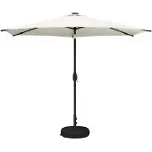 vidaXL Gartenparasol mit LED-Lichtern und Sockel 300 x 300 cm