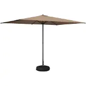 Syfax Garten-Schirm mit Fuß Rechteckig 2 x 3 m Polyester Taupe