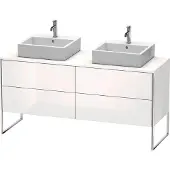 Duravit XSquare Konsolenwaschtischunterbau freistehend, für zwei Becken, 4 Auszüge, 1600x778x548mm, XS4927B1616, Farbe: Eiche Schwarz Dekor
