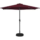 vidaXL Gartenparasol mit LED-Lichtern und Sockel 300 x 300 cm