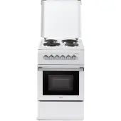 De'Longhi DL554EWP2, freistehender Herd, Weiß, Drehknöpfe, Aluminium, versiegelte Kochfelder, 4 Kochzonen