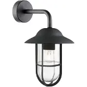 Searchlight Außenwandleuchte Toronto, schwarz IP44, Stahl, Glas, E27