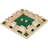 HOT Games Shut the Box – 4 Spieler – 29 x 29 x 4 cm – Holz