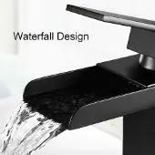 OEM Hochdruck-Wassermengkraan, Rechteckig, Schwarz, Edelstahl, Badkamer, Wasserhahn, Löwenförmig, Löwenförmige Wassertemperaturregelung