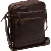 The Chesterfield Brand Leder Umhängetasche San Diego Shoulderbag Brown dunkelbraun