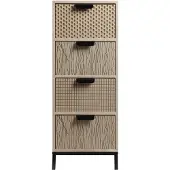 Generic Rebecca Mobili Schmale Kommode mit 4 Schubladen aus Holz, braun