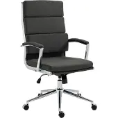 CLP Bürostuhl Cleveland I Ergonomischer Schreibtischstuhl I Höhenverstellbar mit Wippfunktion I Chefsessel mit Armlehnen, Farbe: dunkelgrau, Material: Stoff