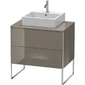 Duravit XSquare Konsolenwaschtischunterbau freistehend, 2 Auszüge, 800x778x548mm, XS492008989, Farbe: Flannel Grey Hochglanz Lack