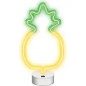 Forever Light Neon LED on a stand PINEAPPLE yellow green NNE05, Leichte Dekorationsfigur, Grün, Gelb, Kunststoff, Universal, LED, Akku, USB