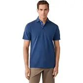 Hackett London für Herren. HM5600201 Gmd-Polohemd aus Piqué, blau (M), Lässig, Baumwolle, Kurzarm