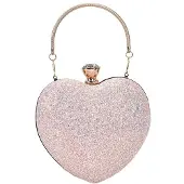 OEM Hochzeits-Tasche mit Herzform und Glitzersteinen, schmales Schultertaschen-Design