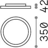 Ideal Lux Moderne Deckenleuchte Fly Aluminium-Kunststoff Materialien Weiß Led 18W 4000K D35Cm