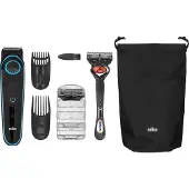 Braun BeardTrimmer 5 BT5341, Waschbar, Akku, Schwarz, Blau
