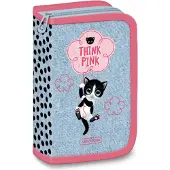 ARS UNA Schule Federmäppchen Think Pink - Katzen, gefüllt, blau-rosa, für Mädchen