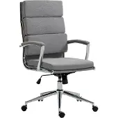 CLP Bürostuhl Cleveland I Ergonomischer Schreibtischstuhl I Höhenverstellbar mit Wippfunktion I Chefsessel mit Armlehnen, Farbe: grau, Material: Stoff