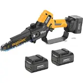 OEM Mini-Elektro-Kettensäge, bürstenloser Motor, batteriebetrieben, 4AH 4AH, zwei Batterien