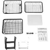 OEM Küchenorganizer-Regal, Mehrstufiges Design, Mobil mit Rädern, schwarz