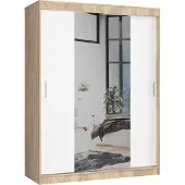 Akord Schwebetürenschrank Eiche Sonoma/Weiß 150X60X200 Cm