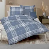 Kaeppel Bettwäsche "Pure", blau, B/L: 155cm x 220cm, Edel-Köper-Flanell, B/L: 80cm x 80cm, 2 Stk., Edel-Köper-Flanell, Obermaterial: 100% Baumwolle, Bettwäsche, Bettwäsche