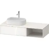 Duravit Zencha Konsolenwaschtischunterbau, 1300x550mm, 1 Auszug, offenes Fach rechts, Ausschnitt links, ZE4818064840000