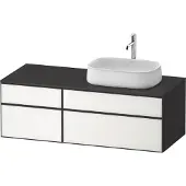 Duravit Zencha Konsolenwaschtischunterbau, 1300x550mm, 2 Auszüge, 2 Schubkästen, 1 Ausschnitt rechts, ZE4827064800000, Farbe: Front: Weiss (Glas)/Korpus: Graphit supermatt