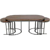 AEA Kaffeetisch 3x Couchtisch Beistelltisch Design Braun Tische Wohnzimmertisch