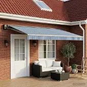 Syfax Markisenersatzstoff Blau und Weiß 500 x 300 cm Polyester