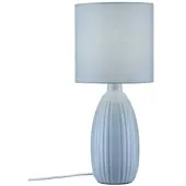 PR Home Tischlampe Uno, blau, Höhe 37 cm, Textil/Keramik
