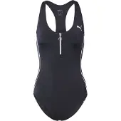 Puma Badeanzug "SWIM WOMEN T7 SWIMSUIT" mit tiefem Rundhalsausschnitt und Reißverschluss
