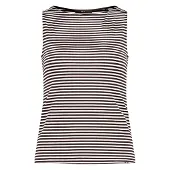 Zero Shirttop "Basic Shirt mit U-Boot-Ausschnitt", Damen, Gr. 40, braun (braun, weiß), Obermaterial: 47% Modal CMD. 47% Baumwolle CO. 6% Elasthan EL., Tops Shirttop