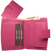Impex Geldbörse mit Außenriegel Nappa-Leder Kombibörse pink