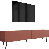 3Xeliving TV-Schrank : Ziegelrot, 170 x 52 x 32 cm, schwarze Beine