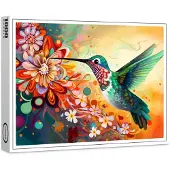 Raxxa Premium-Puzzle "Farbenfroher Kolibri an Blüten", 1000 Teile