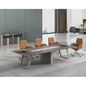 AEA Großer grauer Konferenztisch 280x130x75 cm mit elegantem Design.