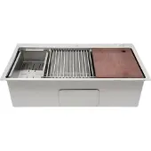 OEM Küchenspüle, 304 Edelstahl, multifunktionales Design, Silber