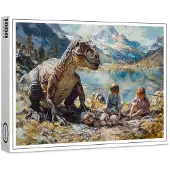 Raxxa Premium-Puzzle "Dinosaurier mit Kindern und seinem Gelege", 1000 Teile