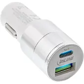 InLine USB KFZ Stromadapter Quick Charge 3.0, 12/24VDC zu 5V DC/3A, USB-A+USB-C, Auto, Zigarettenanzünder, 5 V, Weiß