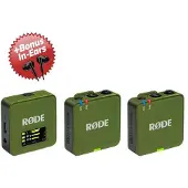 Rode Mikrofon-Funksystem Wireless GO Gen 3 Moss Khaki + Bonus In-Ear Kopfhörer