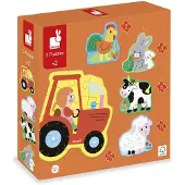 Janod Puzzle 5 progressive Bauernhof-Rätsel
