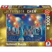 Schmidt Puzzle Freiheitsstatue mit Feuerwerk 1000 Teile